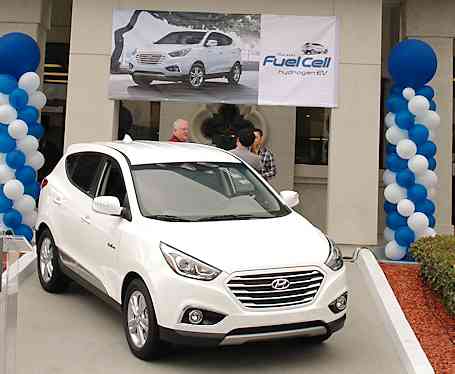 Hyundai FCV Tucson at dealership in Tustin, CA